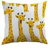 Funda de Almohada Girafa Girasol de Primavera Flores y Hojas Transfronteriza Más Vendida Funda de Almohada Oficina Dormitorio Almohada para Sofá