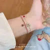 Novo Design Festivo Vermelho Trançado Pingente de Pônei Pulseira Estilo Luxo Leve High-End Pulseira da Moda