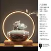 Adorno Cerámico de Fuente de Agua Atractora de Fortuna, Mesa de Centro con Agua Circulante, Decoración de Ceremonia de Inauguración Atractora de Riqueza, Dispositivo de Flujo de Agua Estilo Chino, Rueda Feng Shui