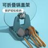 Estante plegable vertical multifuncional para tapar ollas, estante de almacenamiento de cocina popular, estante de almacenamiento para cucharas de sopa, espátulas, cuchillos y palillos