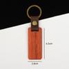 Llavero de madera de haya y nogal negro, regalo transfronterizo, venta al por mayor, colgante cuadrado y redondo de cuero, llavero de madera DIY.