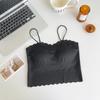 Camisola de Seda de Hielo con Copas, Sujetador Integrado sin Costuras para Niñas, Anti-Exposición, Ropa Fina de Verano