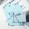 Conjunto de Papel de Carta e Envelope com Estampagem a Quente Rosa Azul Carta de Amor Dia dos Namorados Flor Rosa Metálica Fecho de Coração Envelope Perolado