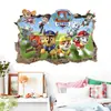 Pegatinas de Pared de Dibujos Animados Transfronterizas de Comercio Exterior Pegatinas de Pared Estéreo 3D Dibujos Animados Paw Patrol Pinturas Decorativas Habitación de Niños Venta al por Mayor
