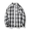 Camisa Xadrez Masculina Nova 2024 Manga Longa Estilo Japonês Casual Solta Moderna Camisa Juvenil Masculina Top