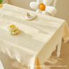 Toalha de mesa de renda Mesa de centro Toalha de mesa de jantar de luxo de alta qualidade Toalha de mesa redonda Retangular Atmosfera branca Sense Pano Sala de estar doméstica