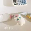 Colgante de Gato Blanco de Cuerpo Completo con Ojos Grandes Lanyard para Teléfono Móvil Correa Corta para Muñeca Colgante de Bolso Funda para Teléfono Móvil Bolso de Hombro Universal