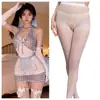 Lingerie de Empregada Estilo Japonês, Sedutora e Fofa, Roupa de Empregada Puro Desejo, Conjunto de Camisola Azul Sexy com Laço Tímido