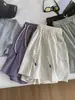 Shorts de Secado Rápido Estilo Workwear Retro Americano para Mujer, Pantalones Casuales de Pierna Ancha de Cinco Puntos de Cintura Alta Finos de Verano, Estilo A