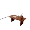 Mesa de centro vintage em madeira maciça, formato irregular, estilo wabi-sabi envelhecido, mesa de chá em madeira natural para sala de estar, pousada, hotel, casa de chá, mesa tatami