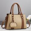 Bolso de Mujer de Comercio Exterior 2025 Nuevo Bolso de Mano de Moda Europea y Americana Color de Contraste Bolso de Hombro de Cuero Suave de Gran Capacidad con Billetera