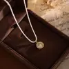 Collar de Estrella de Ocho Puntas con Perlas de Doble Capa y Circonita para Mujer, Cadena para Clavícula Moderna y Elegante con un Toque Retro Francés de Alta Gama