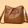 Moda al por mayor Bolso grande para mujer Nuevo Casual Simple Bolso de mano para madre de mediana edad Versátil Retro Bolso de hombro cruzado