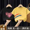 Camiseta de Manga Corta de Verano para Niños y Niñas Mayores Algodón Puro 2025 Nueva Ropa Familiar Estilo Dibujos Animados Camisa Top Holgado