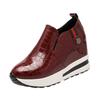 2025 Outono e Inverno Novo Exportação Tamanho Grande Feminino Casual Sapatos Femininos de Solado Grosso Temu Cor Pura Salto Anabela Casual de Solado Grosso