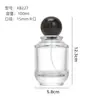 Botella dispensadora de tipo press de 100 ml, botella pulverizadora cosmética, botella de perfume de vidrio con tapa redonda, botella de perfume transparente