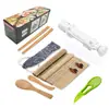 Herramientas para Hacer Sushi, Cuchillo para Sushi, Esterilla de Bambú para Enrollar, Plato de Cerámica, Cuchara Japonesa para Arroz, Juego de Moldes para Bolas de Arroz y Sushi