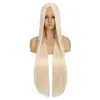 100CM1 metro peluca cosplay mediana negro rosa multiusos cabello lacio caricatura larga en stock al por mayor