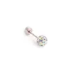 Pendientes de bola de diamante de 5 mm, ear cuffs, pendientes planos de doble cabeza atornillables, moda personalizada estilo coreano
