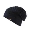 Chapéu de tricô simples de cabeça grande outono e inverno europeu e americano proteção de ouvido à prova de vento para passeios ao ar livre chapéu de lã com forro de fleece masculino e feminino em estoque