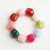 Pulsera de Cuentas de Contraste de Color Exagerado de Moda para Verano en Colores Dulces Dopamina, Pulsera Versátil de Estilo Vacacional para Mujeres