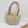 Bolso Popular de Paja Tejida para Internet para Mujer 2025 Nuevo Vacaciones Marinas Playa Bolso Tejido de Gran Capacidad Trabajo Hombro Tote