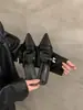 Mules Femininas de Salto Grosso Bico Fechado Estilo Novo Primavera 2025, Sapatos Mary Jane Prata Bico Fino de Calçar
