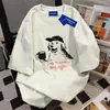 Camiseta Casual de Algodón Puro de Manga Corta para Mujer Estilo Ins Verano 2026, Marca Americana de Moda Estampado de Cachorro Top de Pareja para Hombre