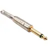 Metal Banhado a Ouro 6.35 Mono Solda Macho 6.5 Grande Duas Vias Plug de Guitarra Plug de Cabo para Mixer