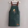 Avental impermeável e à prova de óleo masculino e feminino cozinha cozimento cintura cor sólida alças simples bolsos grandes trabalho em restaurante ampliado