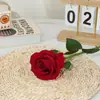 Rosa Redonda Espinhosa de Cabeça Única, Rosa Coroa, Material de Rosa Enrolada para Decoração de Casamento, Flor Artificial para Paisagismo de Loja