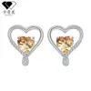 Brincos de Coração Dopamina em Prata de Lei S925 Transfronteiriços para Mulheres, Design Original, Brincos de Alto Padrão com Cravação de Zircônia, Modernos