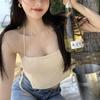 Verão Puro Sexy Leite Doce Chic Alça Top para Exterior Use Cintura Alta Umbigo Pescoço Curto Colete Pequeno para Mulheres