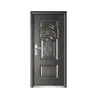 Porta de Segurança Vintage de Cobre com Padrões Esculpidos para Entrada de Vila e Apartamento