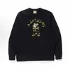 Suministro Transfronterizo y Comercio Exterior Mayorista Marca de Moda Camiseta de Manga Larga Cabeza de Mono Camiseta Base Pesada Tiburón 1