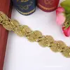 Fábrica cabelo liso renda atacado acessórios de renda dourada renda de cortina ondulada acessórios de vestuário renda dourada e prateada