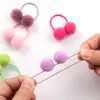 Elásticos de Cabelo Pequenos com Pompons para Crianças, Estilo de Exportação, Acessório de Cabeça Fofo para Bebês e Crianças Pequenas, Acessórios de Cabelo para Meninas Que Não Danificam o Cabelo, Adequado para Rabos de Cavalo Duplos