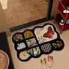 Alfombrillas de Baño Retro para Uso Doméstico, Fáciles de Cuidar, Absorbentes de Agua, Secado Rápido, Lavables, Resistentes a Manchas, Alfombrillas de Piso Antideslizantes de Lodo Diatomeas