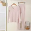 2026 Nova Roupa Íntima Térmica Modeladora para Mulheres Camada Base Outono/Inverno Estilo Fino Geração de Calor Sem Costura Lã Conjunto de Camisa e Calça de Outono