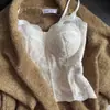 Camisola cálida de encaje puro con forro polar y copas en el busto para mujer, se puede usar como capa exterior, adelgazante y favorecedora, adecuada como top de capa base