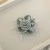 Flores de Tecido Tridimensionais de Cetim Estilo Coreano, Acessórios de Cabeça de Luxo, Acessórios DIY Feitos à Mão, Acessórios de Flor de Cinco Pétalas, Acessórios para Roupas