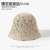 Sombrero de Pescador Hueco de Otoño para Hombres y Mujeres, Hace que la Cara Parezca Más Pequeña, Sombrero de Moda Versátil, Sombrero de Cubo Transpirable con Encaje Vintage y Personalidad