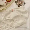 Calcinha Feminina Estilo Japonês Vermelha da Sorte Doce Laço Bolinhas Classe A Entrepernas Estendido Macia Amiga da Pele Cintura Média