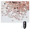 100 Adornos Metálicos para Uñas de Minerales Dorados y Plateados Remaches Metálicos de Semicírculo Accesorios para Uñas Base Plana Hemisferios Sólidos Bolas de Acero