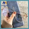 Óculos Retro Poligonais de Armação Transparente Tr90 Liso Estreito Espelho Plano para Mulheres Lentes de Perto Anti-Luz Azul Celebridade da Internet