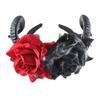 Nueva hebilla de cabeza de flor europea y americana, tocado de fiesta de cosplay de Halloween, diadema divertida con calavera de cuerno de ganado y oveja