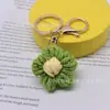 Estilo Hyuna Pequeño Colgante de Ganchillo de Hilo Rojo Florido Lanyard para Memoria USB Llavero Flor Pomposa Accesorio para Bolsos y Teléfonos Producto Terminado