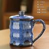 Caneca de cerâmica de grande capacidade criativa nova mudança de forno copo de água xícara de café copo de leite nórdica venda quente copo de bambu com tampa