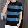 Camiseta Masculina de Seda Gelada Ultra-Fina de Manga Curta para Verão, Camiseta Masculina de Manga Meia-Manga para Homens Jovens e de Meia-Idade, Camiseta Básica Masculina de Verão, Moletom Masculino