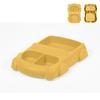 Prato de jantar de silicone para bebê novo de fábrica, conjunto de talheres com ventosa grande, 8 peças, prato de jantar de silicone com tema de carro de desenho animado para crianças
